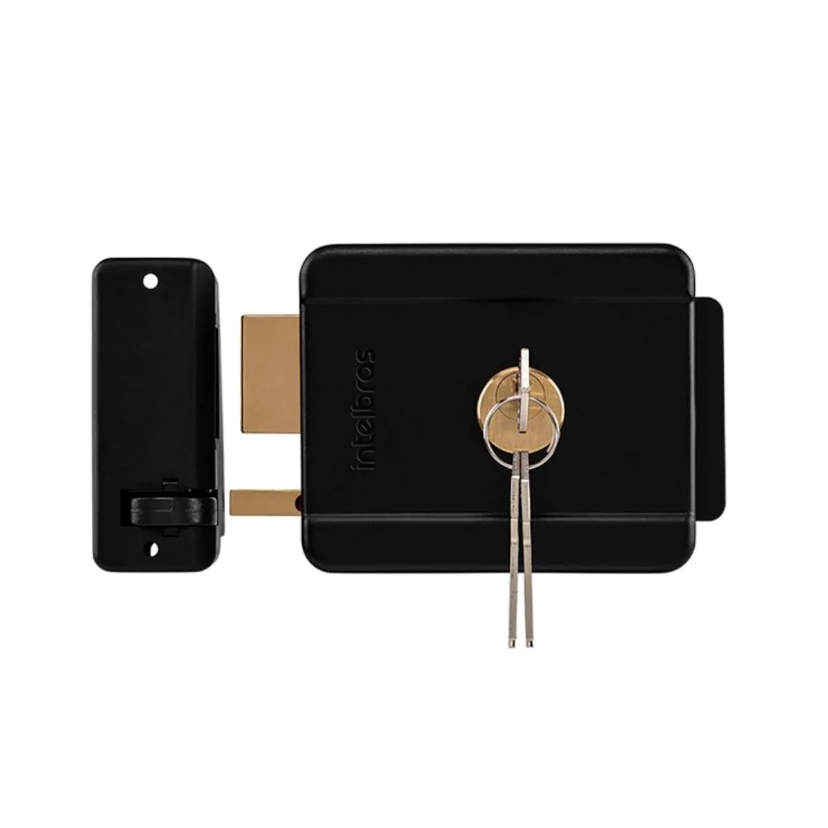 Fechadura Elétrica de Sobrepor Cilindro Fixo FX 500 Intelbras Preta